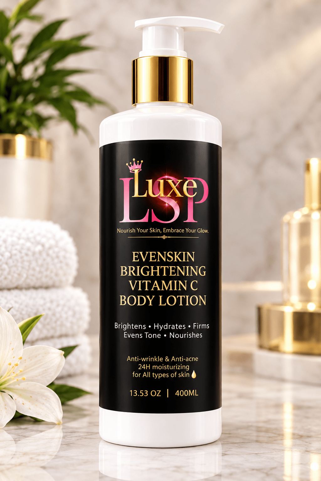 ✨LUXE’s EvenSkin Vitamin C Body Lotion – Illuminate Your Skin, Hydrate Your Glow - LUXeSkincarePalace✨LUXE’s EvenSkin Vitamin C Body Lotion – Illuminate Your Skin, Hydrate Your Glow